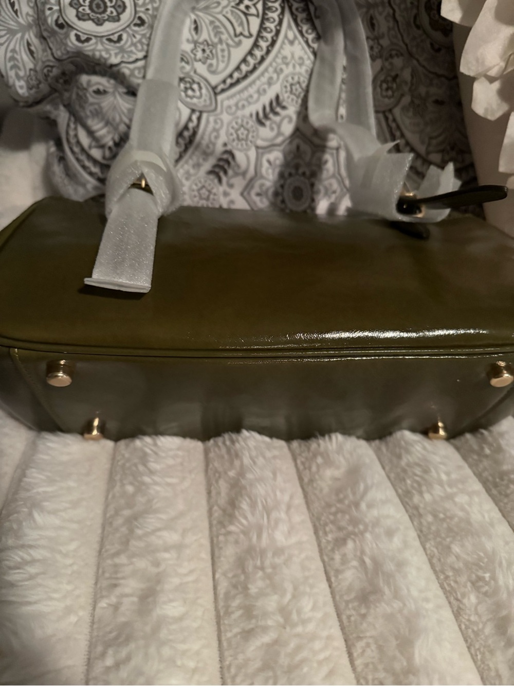 Coach Olive Leather Asher Shoulder Bag with Gold Hardware - Picture 3 of 4